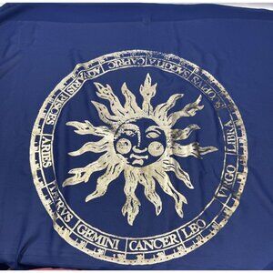 Vintage Hard to Find Victorias Secret‎ Zodiac Sun Navy Blue Sarong Scarf Wrap OS